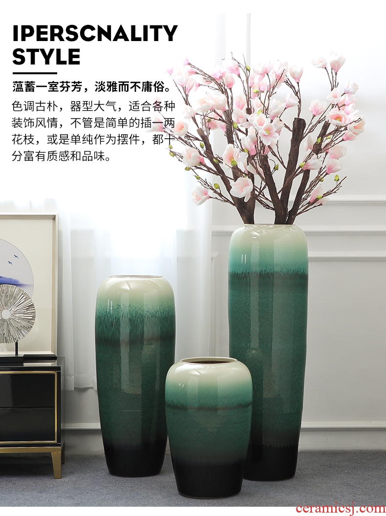 European modern lucky bamboo ceramic vases, large living room TV ark of dry flower arranging ground household adornment furnishing articles - 596375783516