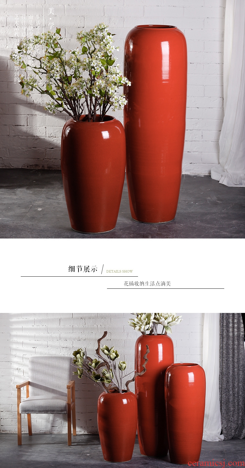 Jingdezhen sitting room of large vases, contracted and I American European ceramic decorative furnishing articles courtyard garden flowerpot - 565922036048