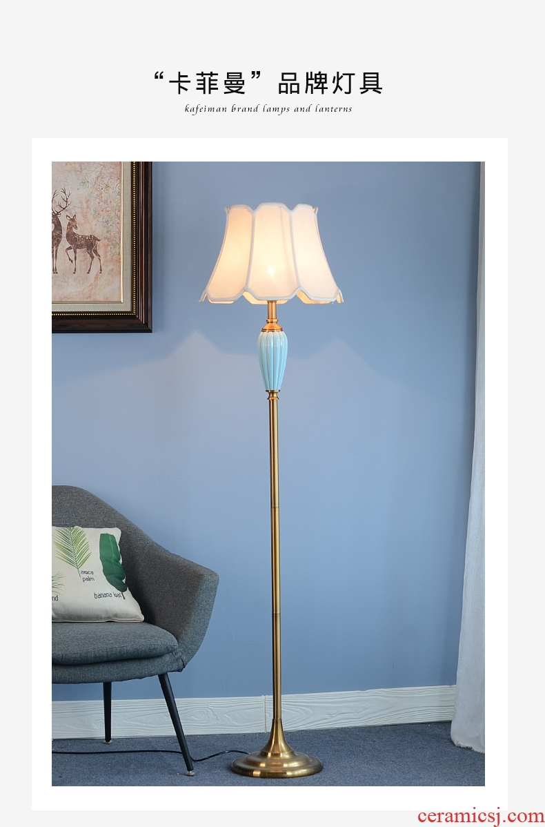 American contracted sitting room sofa floor lamp light study bedroom light key-2 luxury north European ceramic ins wind vertical desk lamp
