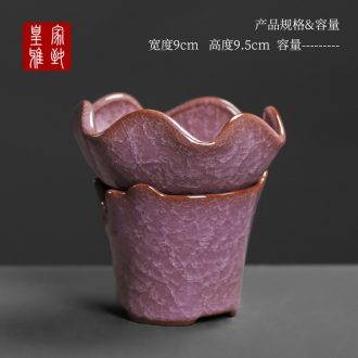 Royal refined calving violet arenaceous) ice to crack open the slice filter kung fu tea accessories ceramics suit pink