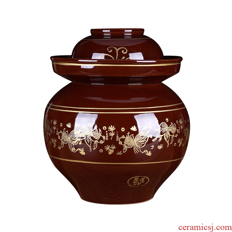 Sichuan pickle jar number earthenware jar ceramic with small pickles altar sauerkraut seal with cover in the kitchen