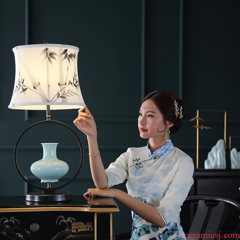 Lamp is acted the role of form a complete set of new Chinese ceramic desktop furnishing articles furnishing articles landscape all of contemporary and contracted copper art ornaments