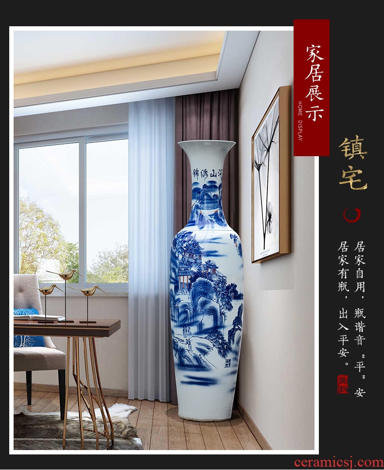 Retro nostalgia of pottery and porcelain vase of large flowers sitting room the hotel villa garden decoration flower implement coarse pottery big furnishing articles - 22272223477