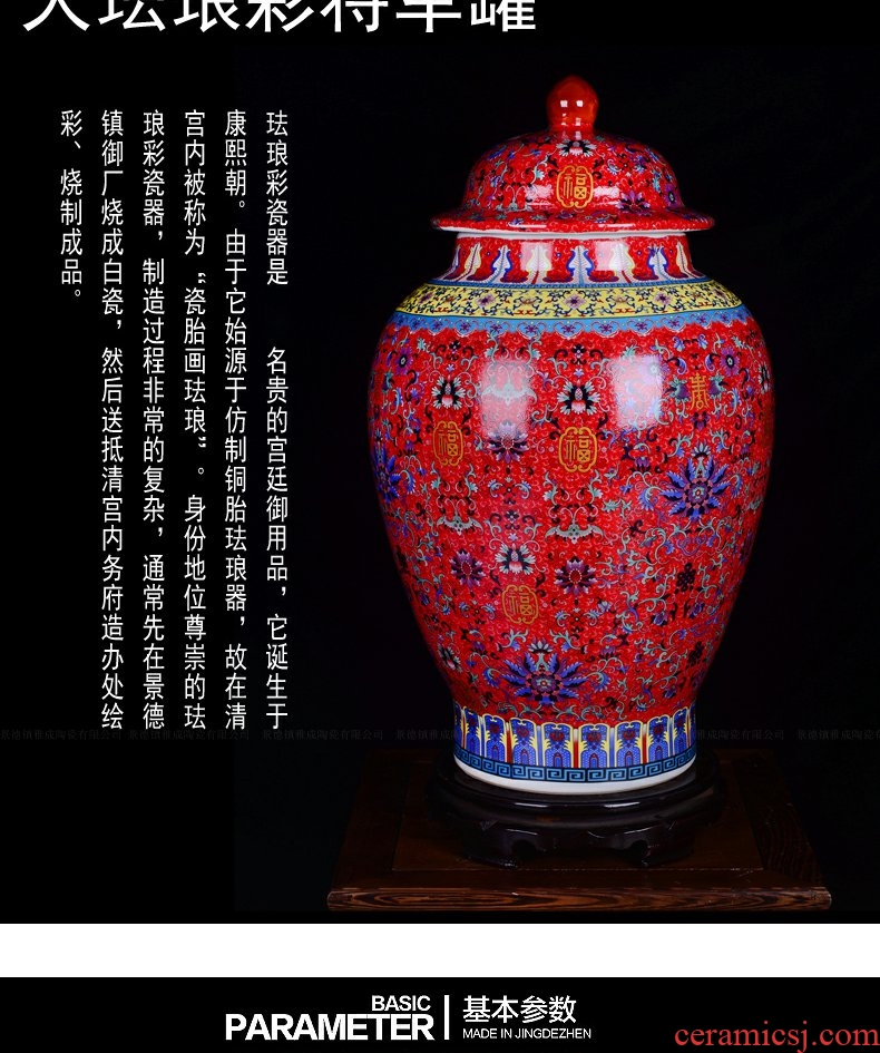 The General continuous grain of jingdezhen ceramic vase can be born big vase western European large red sitting room