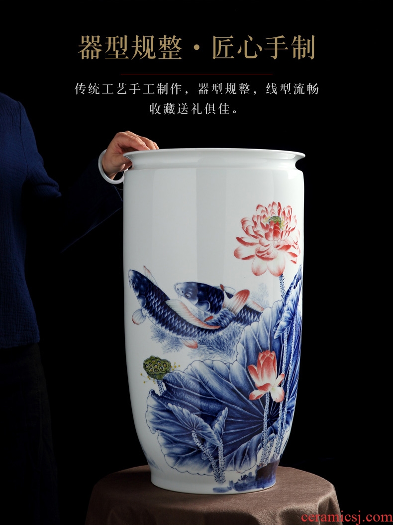 Chinese vase floral inserted dried flower implement hotel villa large landing, the sitting room porch household ceramics restoring ancient ways furnishing articles - 598512318798