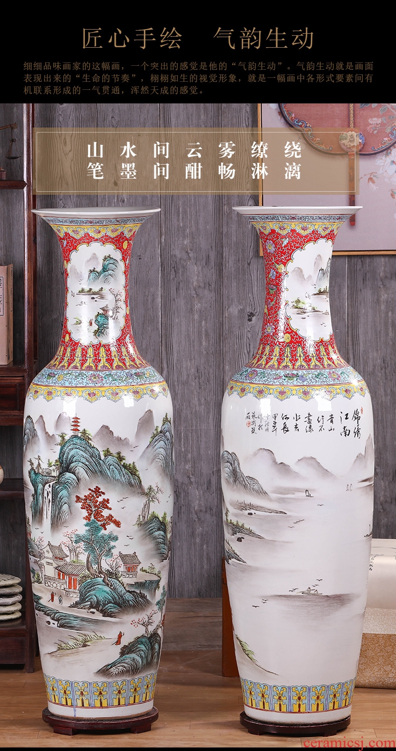 Jingdezhen I and contracted ceramic vases, flower arrangement sitting room place pottery aquarium ceramic cylinder landing large planter - 594311202567