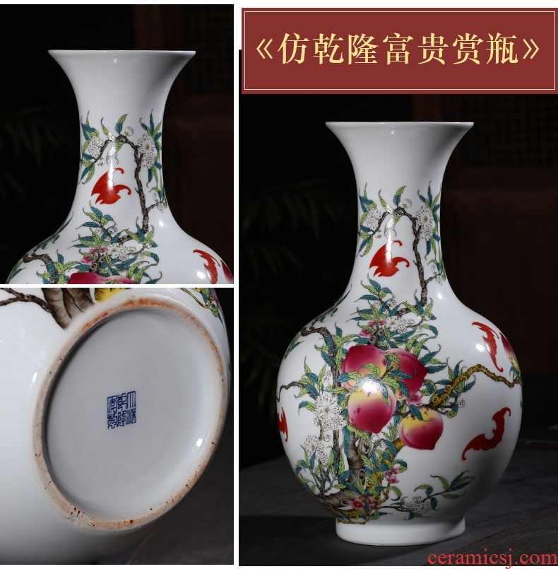 Imitation of classical jingdezhen ceramics celadon art big vase retro ears dry flower vase creative furnishing articles - 601690549167