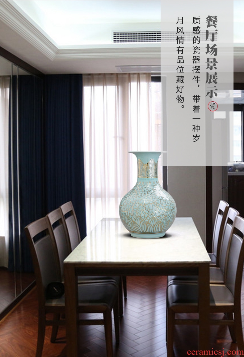 The Master of jingdezhen ceramics hand - made paint shadow blue bottle of flower arranging Chinese style household furnishing articles sitting room porch decoration