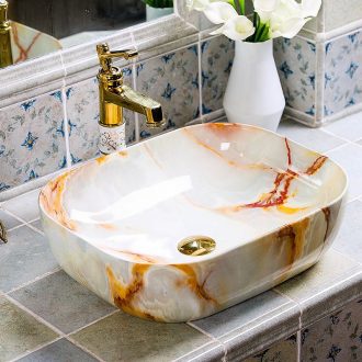 Restore ancient ways the stage basin household washing basin American art basin European ceramic toilet lavabo is a rectangle