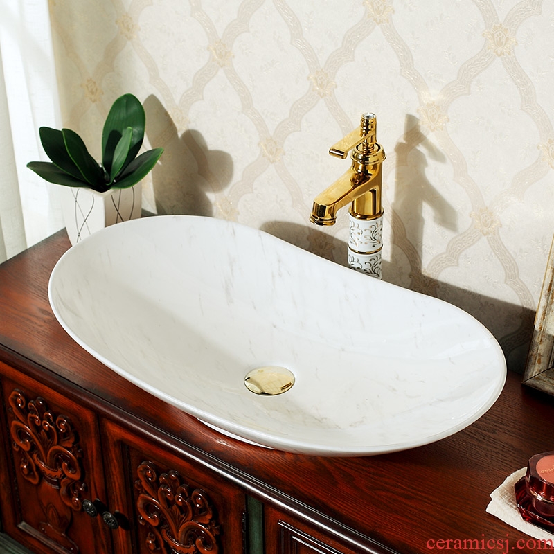 M beautiful ceramic art basin on its oval sink european-style bathroom sinks marble basin