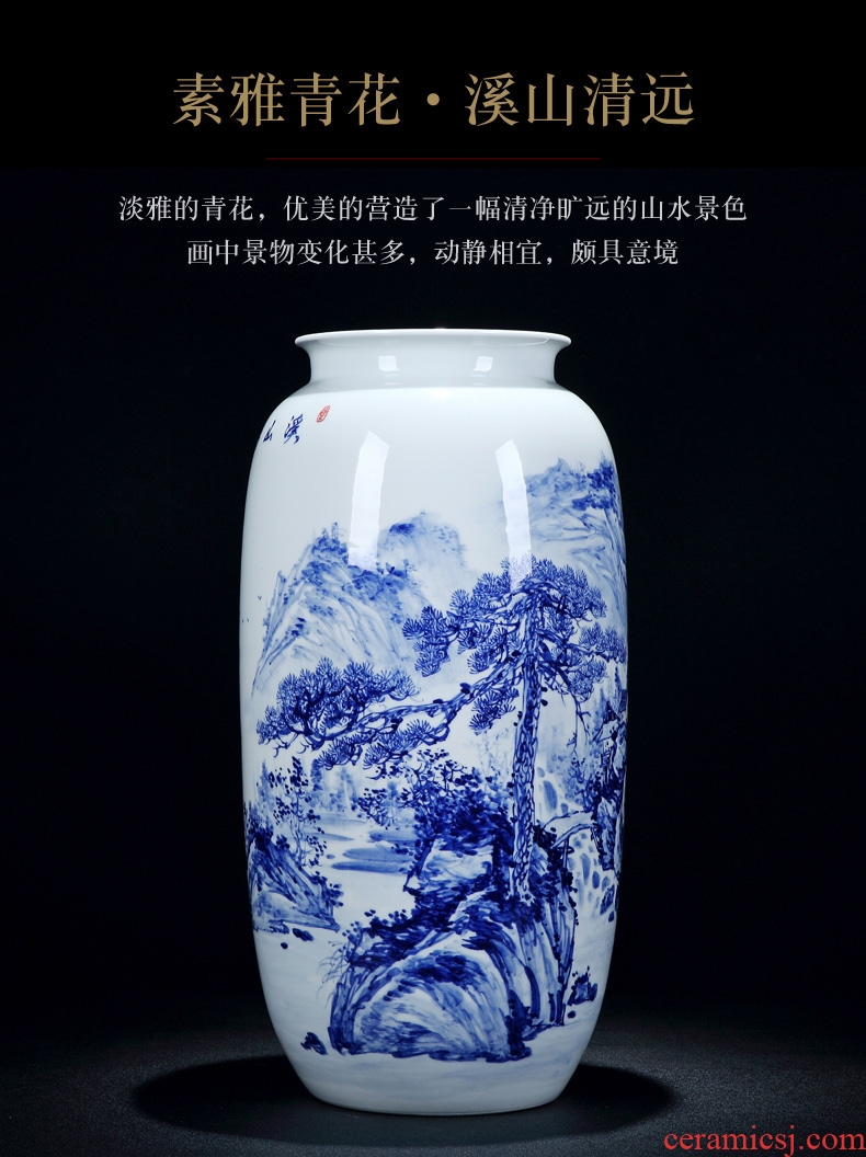 Jingdezhen ceramic vase of large hotel villa covers furnishing articles sitting room porch flower arranging the simulation tree decoration - 582821024149