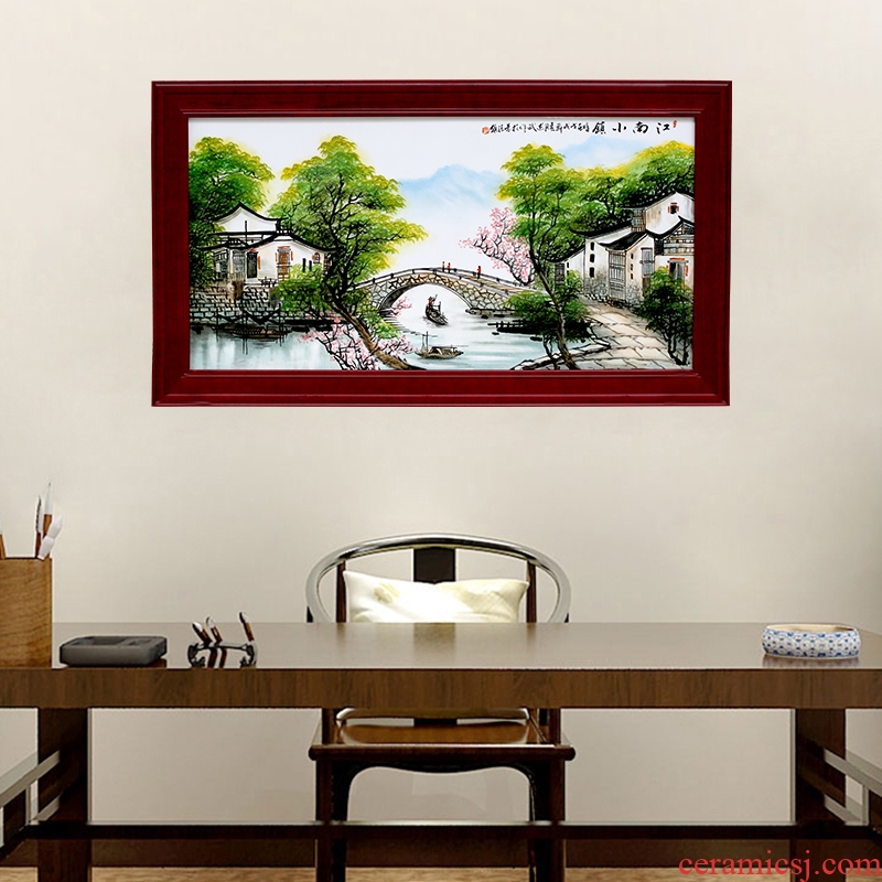 Jingdezhen porcelain plate Chinese style living room lucky framed and hang a picture hand-painted famille rose porcelain hanging screen porch corridor murals