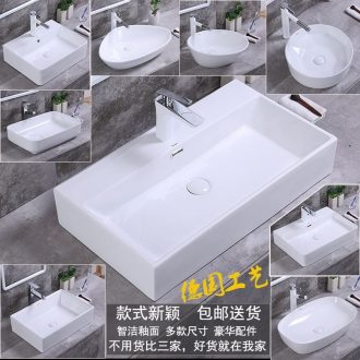 The stage basin sink household square lavatory ceramic wash gargle size European art basin bathroom basin that wash a face