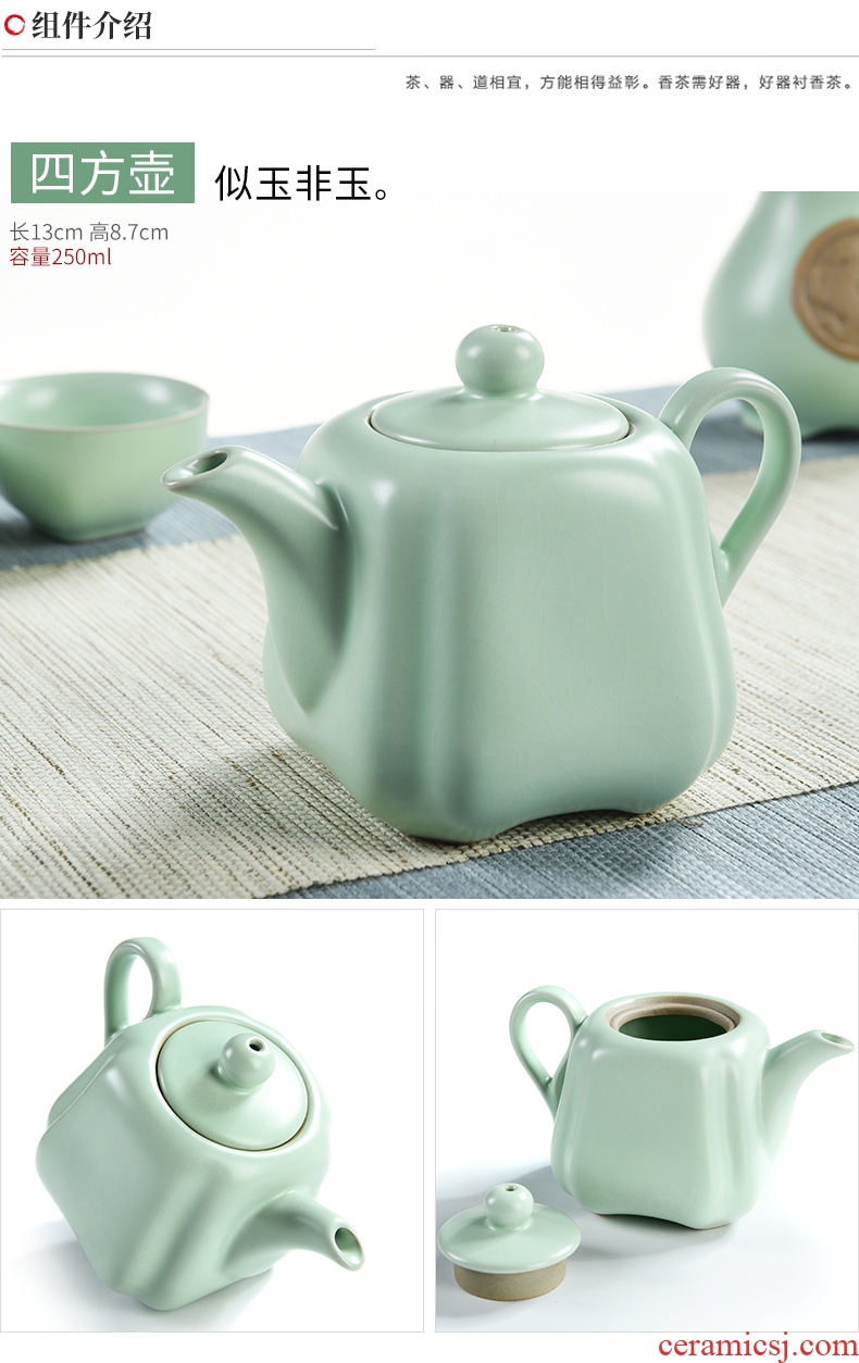 The cabinet kung fu tea set to open The slice your up of a complete set of ceramic tea tureen household suit tea cups to wash The teapot