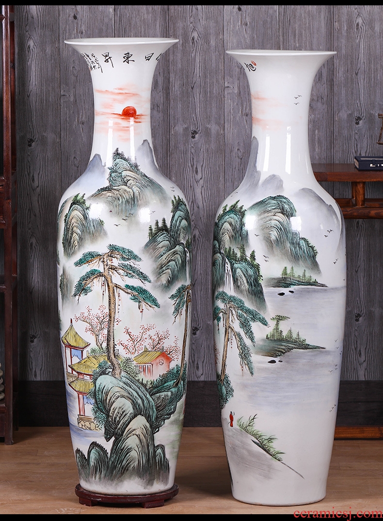 Contracted and I jingdezhen ceramic dry flower of large vase restoring ancient ways furnishing articles sitting room flower arranging flowers, checking pottery - 599191503176