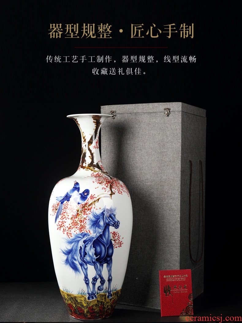 Chinese vase floral inserted dried flower implement hotel villa large landing, the sitting room porch household ceramics restoring ancient ways furnishing articles - 598510526285