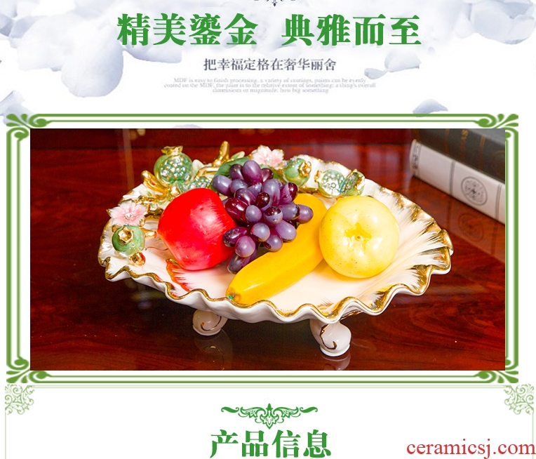 Europe type restoring ancient ways ceramic fruit bowl sitting room dining-room creative household adornment large embossment pomegranate creative furnishing articles