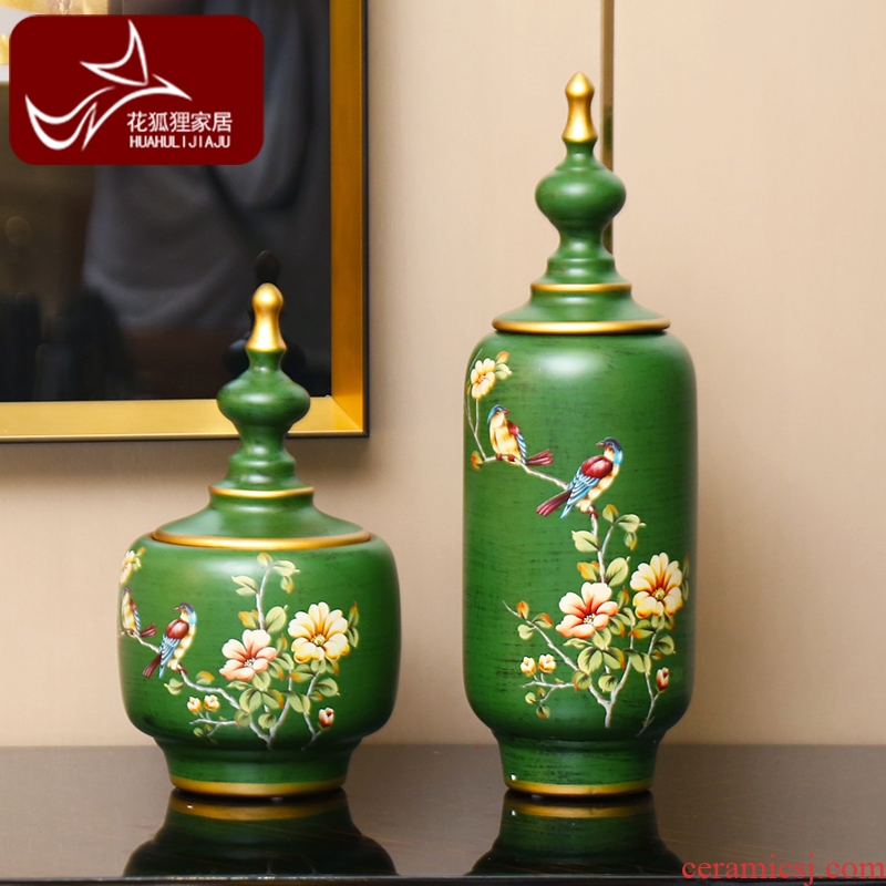 European American country ceramic storage tank of TV ark household soft adornment the sitting room porch European wine furnishing articles