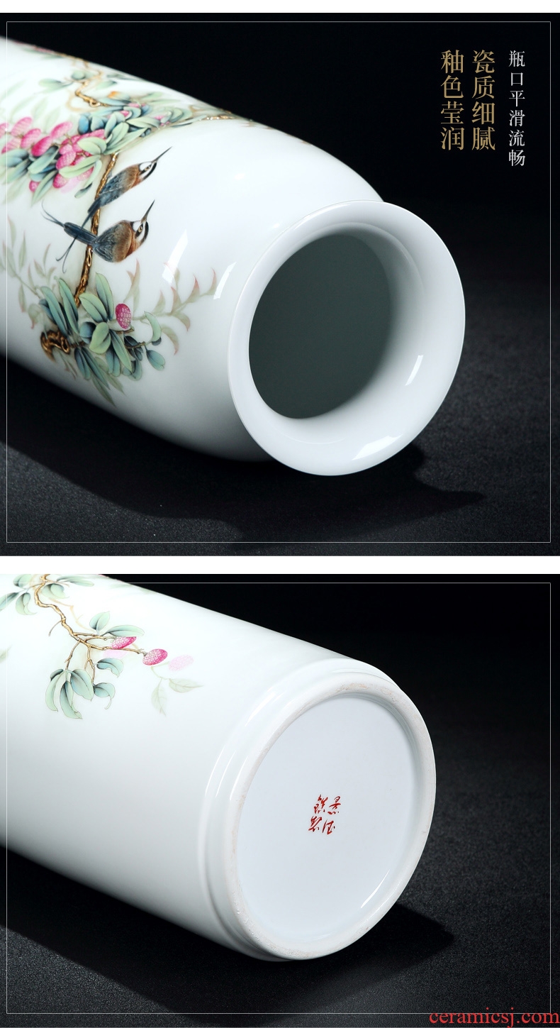 Jingdezhen ceramic hand - made big vase inserted dried flower powder enamel Chinese style furnishing articles, the sitting room porch household porcelain ornaments - 598850983708