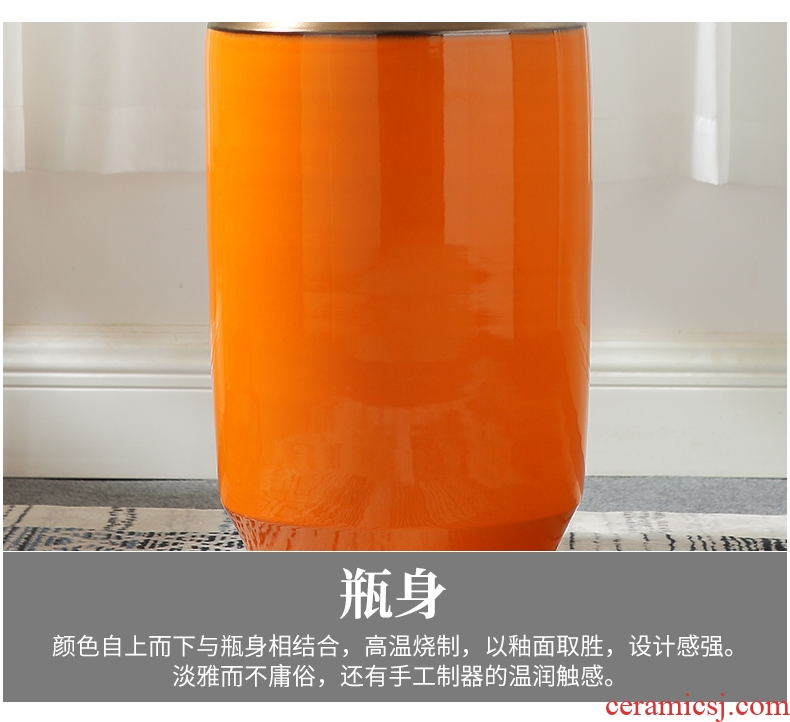 Jingdezhen ceramic I and contracted sitting room of large vase dried flower adornment is placed high creative flower arranging large bottle - 600910639615