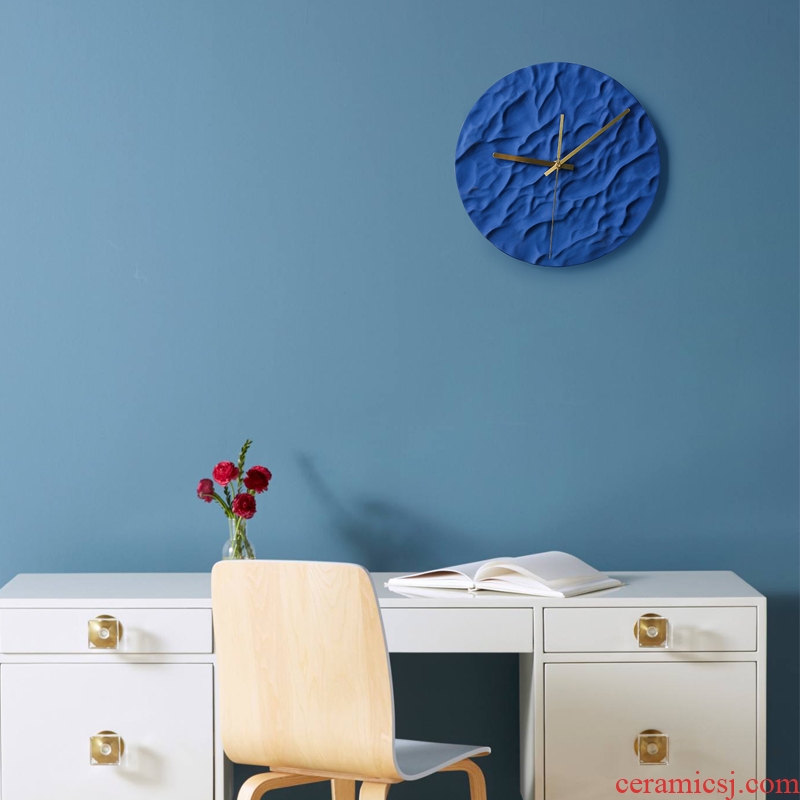 Nordic light designer home sitting room key-2 luxury ceramic wall clock clock creative ultra - quiet bedroom adornment fashion and move