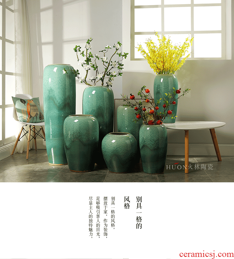 Jingdezhen ceramics of large vases, flower arranging large new Chinese style home sitting room adornment TV ark, furnishing articles - 583504629295