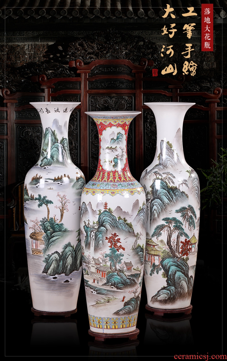 Jingdezhen ceramics of large vase furnishing articles furnishing articles flower arranging device youligong red wine sitting room adornment household - 594311202567