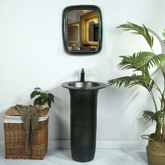 Ceramic glaze metal basin of pillar type lavatory balcony column basin floor toilet lavabo