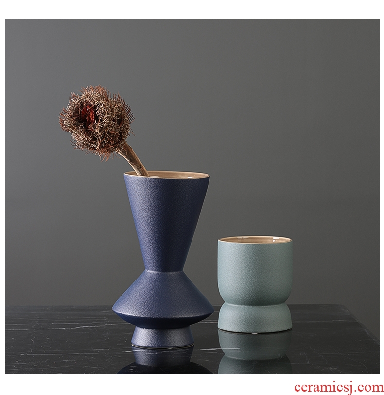 Creative morandi color ceramic vases, soft adornment art furnishing articles example room sitting room vase decoration light of luxury