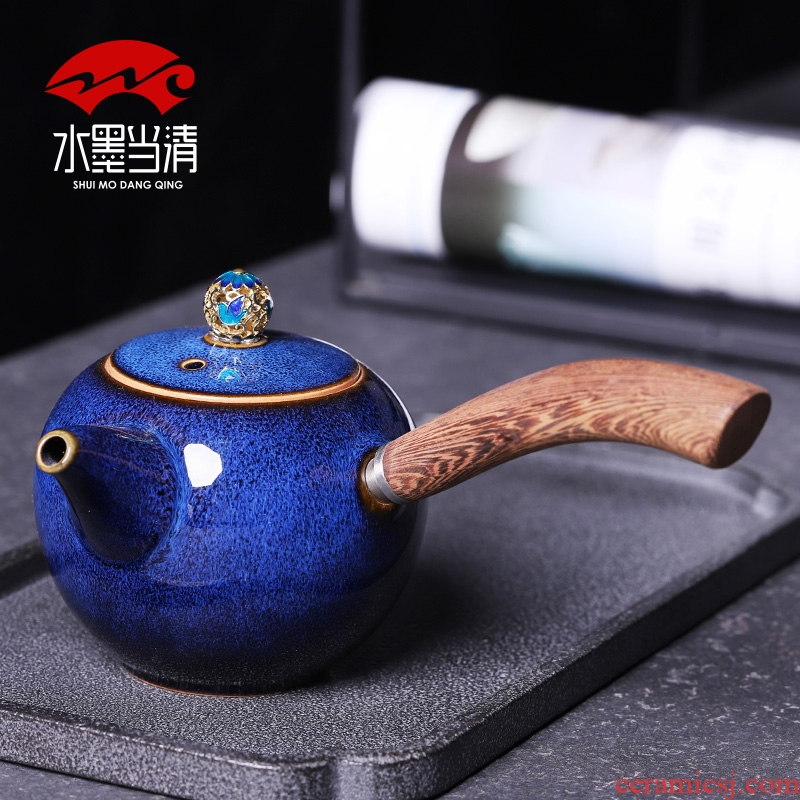 Tea set masterpieces kung fu tea cup 6 lateral ceramic teapot high-grade household gift box office