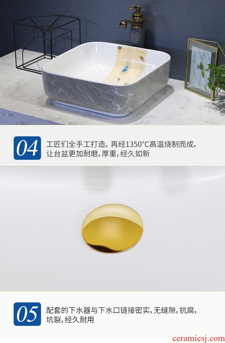 Million birds Nordic ceramic lavatory square stage basin sink pools of household toilet basin size balcony