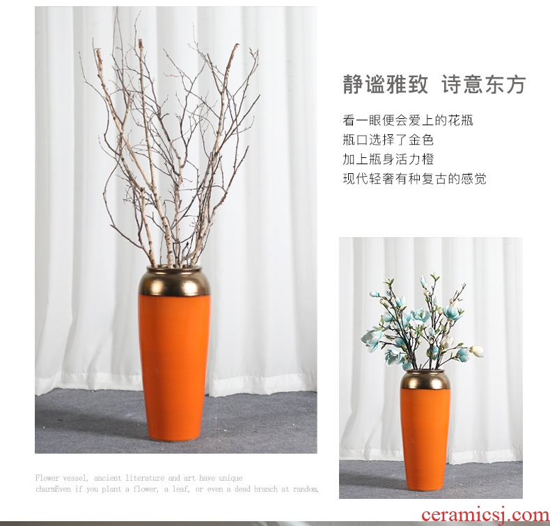 Modern American jingdezhen ceramic vase Jane furnishing articles dried flower arranging flowers sitting room decorate floor decoration household act the role ofing is tasted