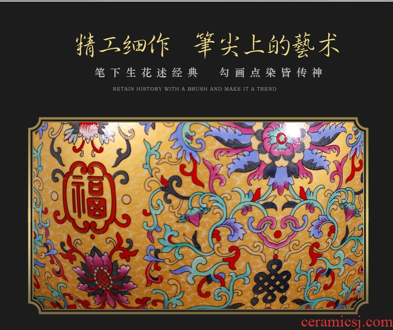 Postmodern new Chinese style ceramic Angle of several big sitting room porch place sales department manual coloured drawing or pattern of creative vase - 603469334956