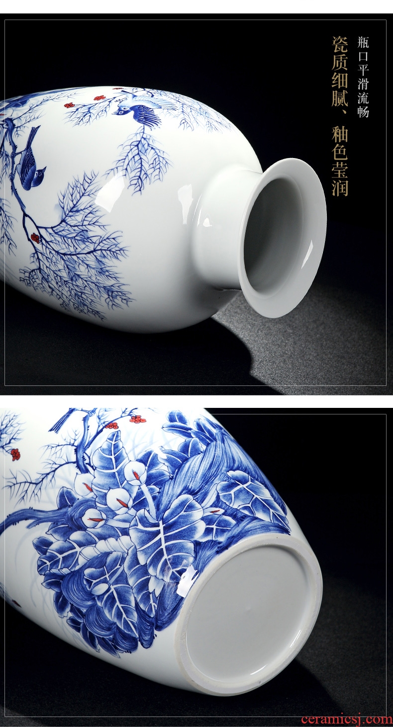 Jingdezhen ceramic hand - made big vase furnishing articles archaize famille rose porcelain flower arranging the sitting room porch restaurant crafts - 583285475825