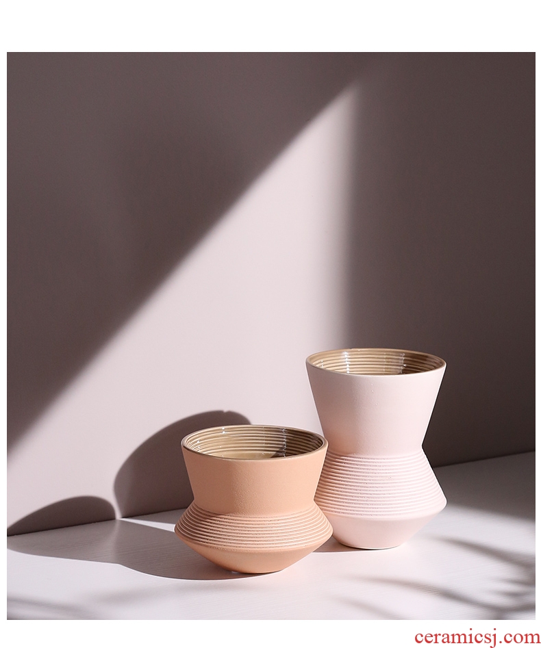 BEST WEST morandi creative ceramic vase color soft decoration light key-2 luxury furnishing articles sitting room dry flowers in the vase