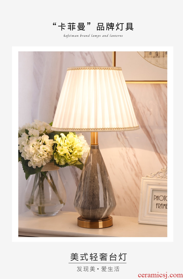American postmodern Nordic contracted ceramic desk lamp light key-2 luxury creative theme home sitting room bedroom berth lamp