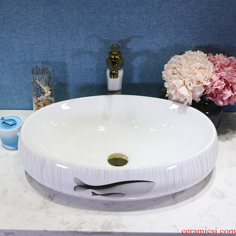 The stage basin lavatory basin in northern Europe contracted household ceramics square sink single bathroom sink basin of The balcony