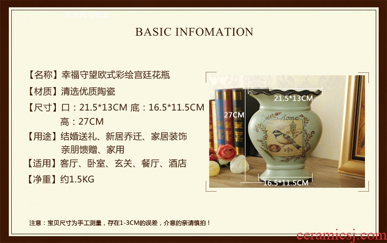 Jingdezhen ceramic big vase furnishing articles hand - made master vase home sitting room decorate a room TV cabinet decoration - 44801530583
