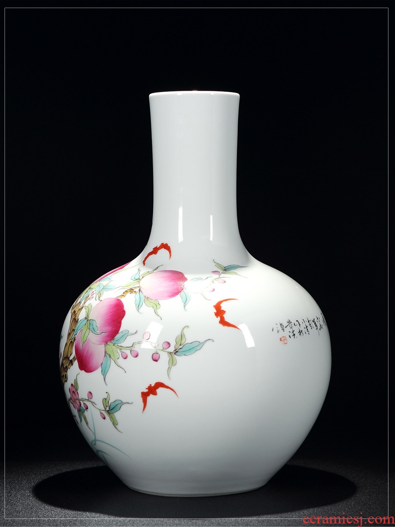 Jingdezhen ceramic furnishing articles hand - made of blue and white porcelain vase painting of flowers and big sitting room flower arrangement of Chinese style porch decoration - 582099541548