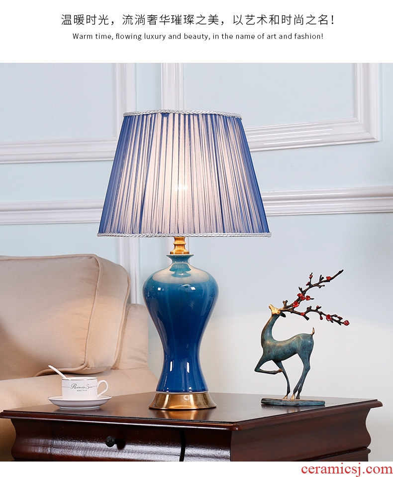 Nordic ins ceramic desk lamp American pastoral postmodern sitting room creative web celebrity of bedroom the head of a bed sweet got connected