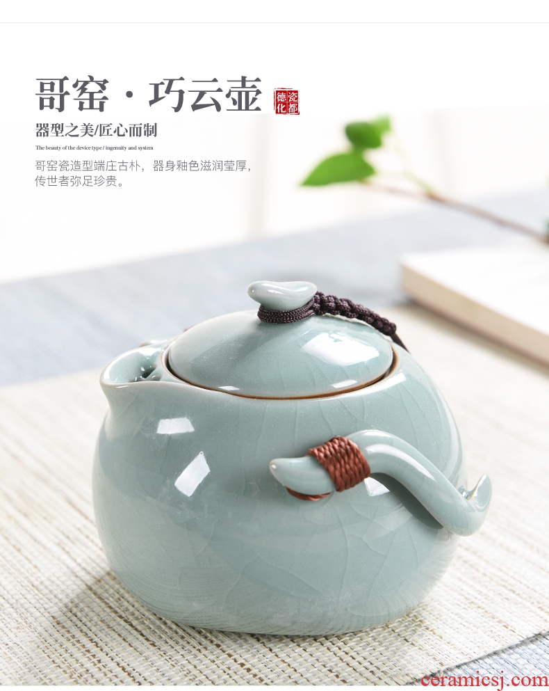 Beauty cabinet to open the slice your kiln ceramic teapot tea set kiln Emily penguin pot of kung fu tea tea hand grasp single pot pot