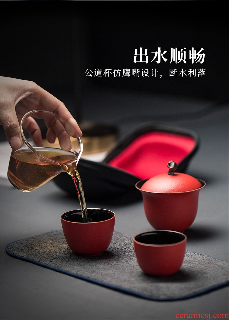 Evan ceramic portable crack cup travel kung fu tea set Japanese tureen suit contracted is suing small cups
