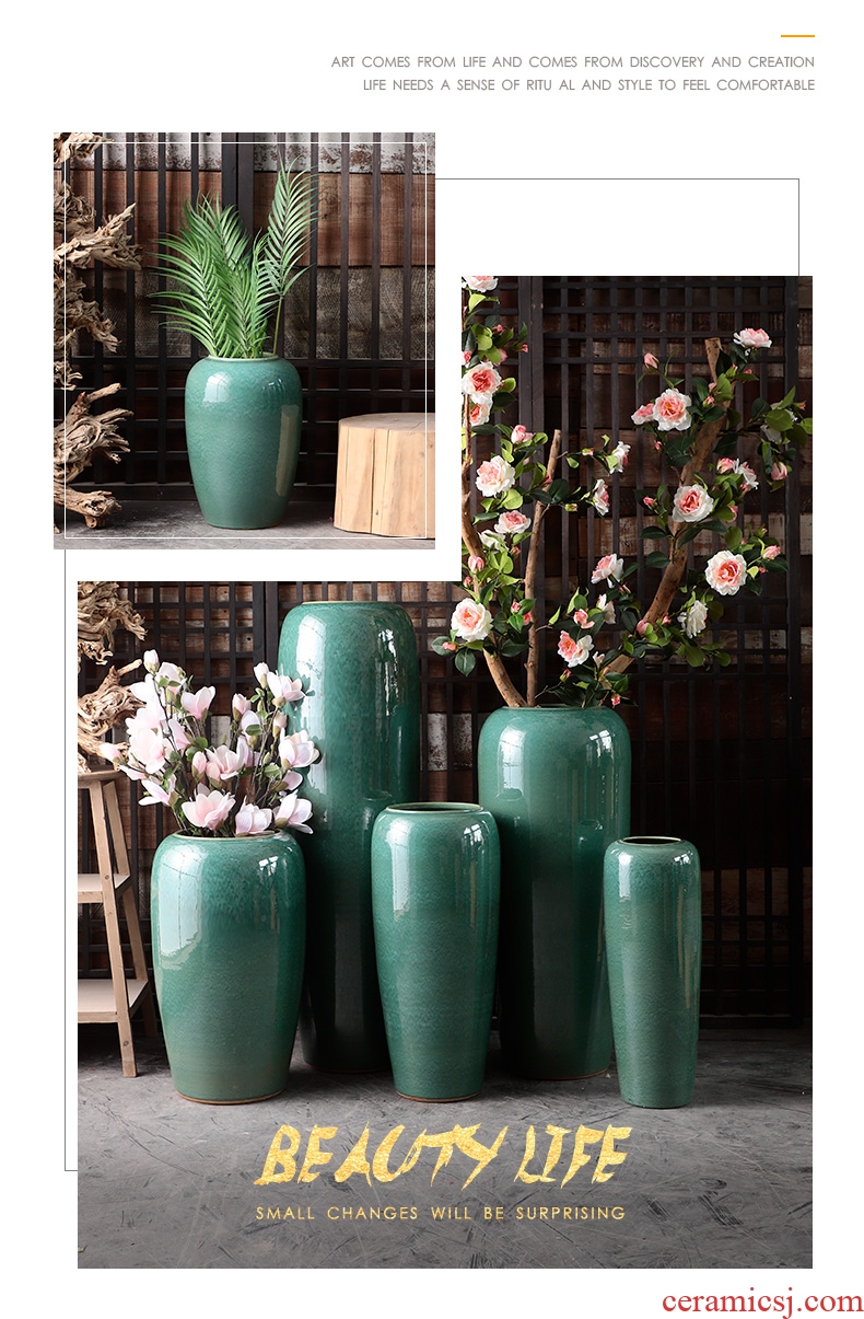 Jingdezhen ceramic large vases, flower arrangement sitting room place white I and contracted POTS - 594644990569 manual landing window