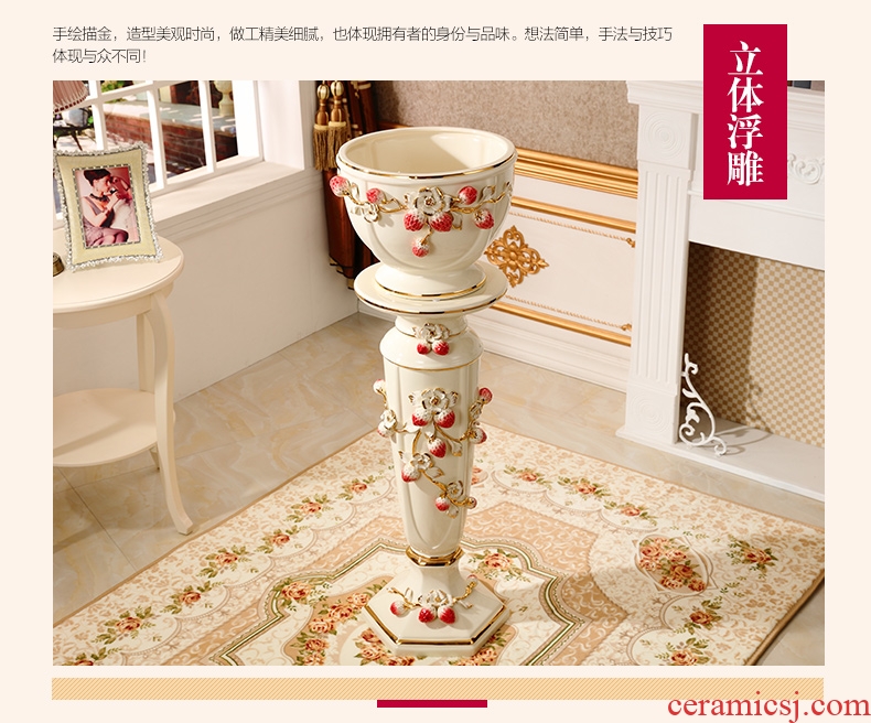 Jingdezhen ceramic furnishing articles double - sided hand - made painting of flowers and big blue and white porcelain vase of new Chinese style living room home furnishing articles porcelain - 603117594288