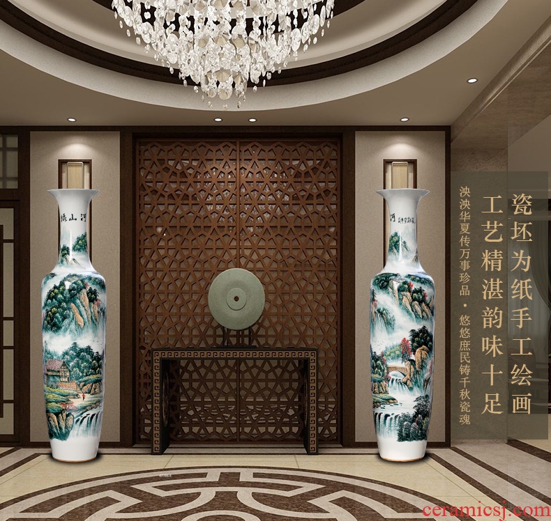 Light DEVY modern key-2 luxury jingdezhen ceramic vase hydroponic furnishing articles new Chinese flower arrangement sitting room hand big vase - 586427635630