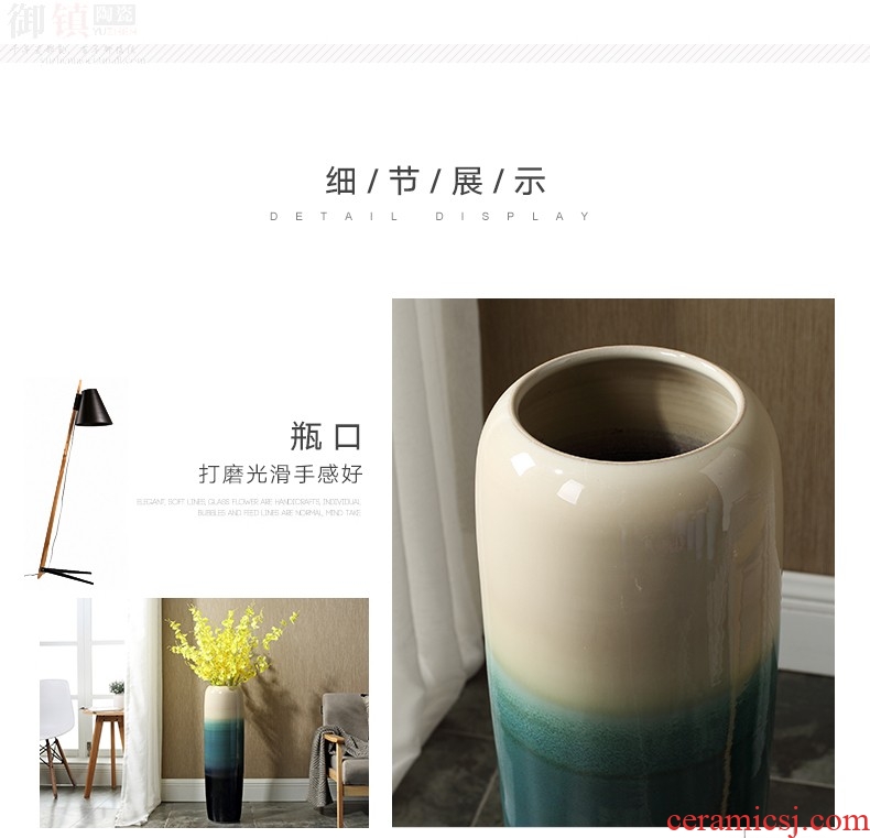 Jingdezhen ceramics of large vase household wine cabinet decoration living room TV cabinet office furnishing articles - 595227710745