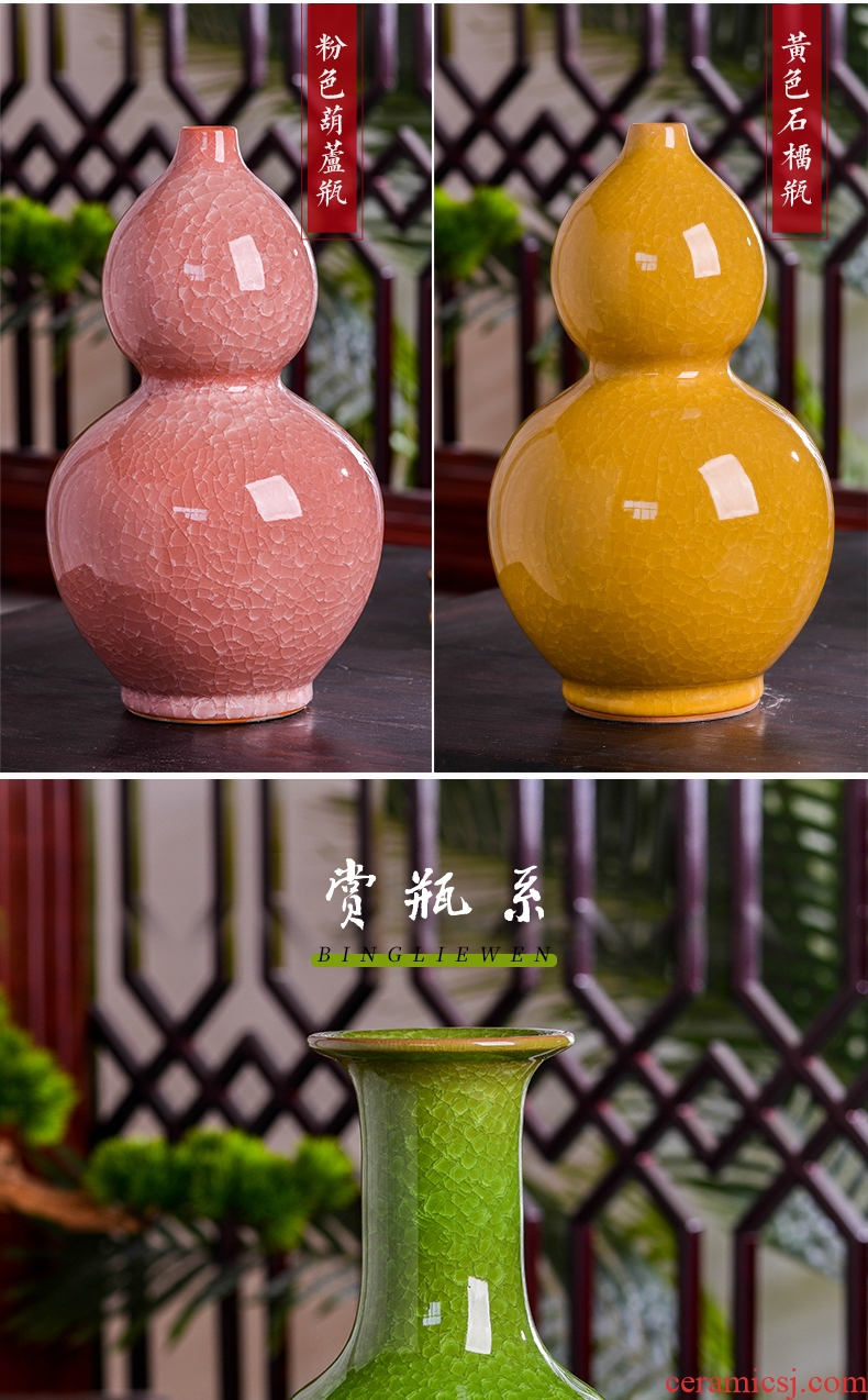 Jingdezhen ceramics flower vase creative archaize sitting room adornment new Chinese style household TV ark furnishing articles