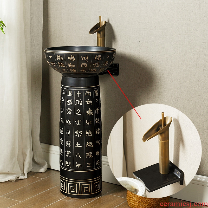 M beautiful ceramic column type lavatory basin one-piece floor column column toilet lavabo balcony