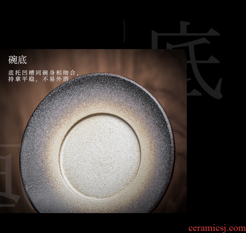 And hall half bowl contracted tureen tea cups household kung fu tea set a single three big bowl of Japanese ceramics