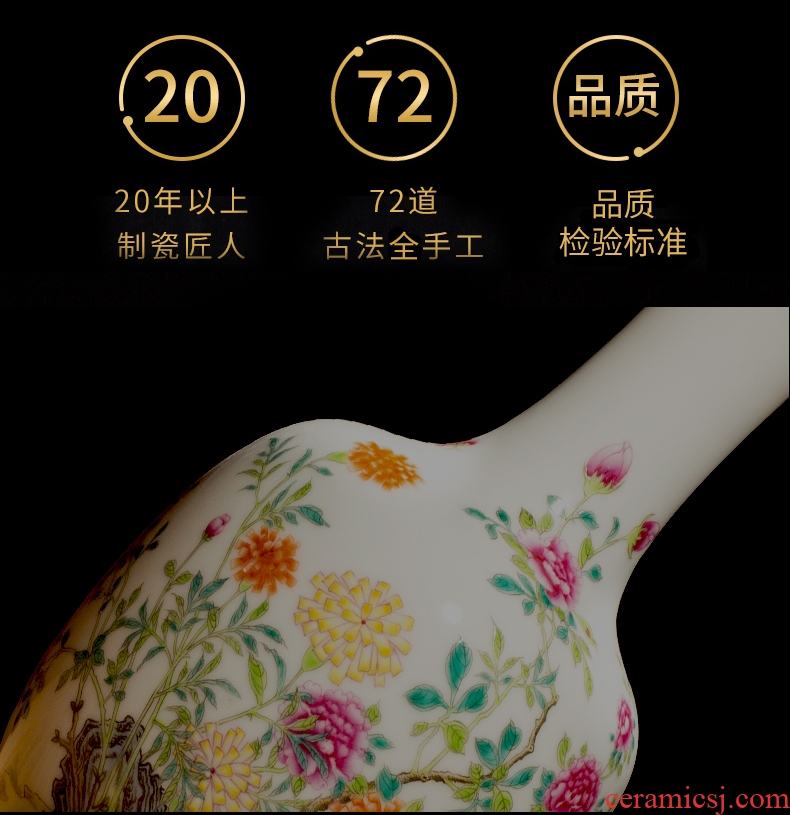 Blue and white porcelain jingdezhen ceramic vase sitting room place large antique Chinese style household decorative vase TV ark - 599177095048